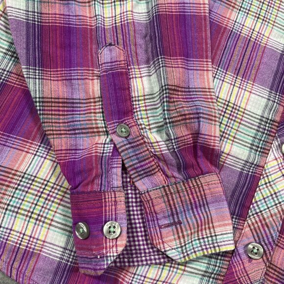 Marmot Shirt Womens XL Purple Pink Plaid Long Sleeve Button Down Hiking Nylon - Picture 11 of 11